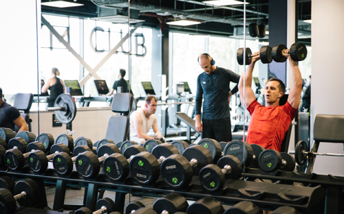 Men weightlifting at the gym
