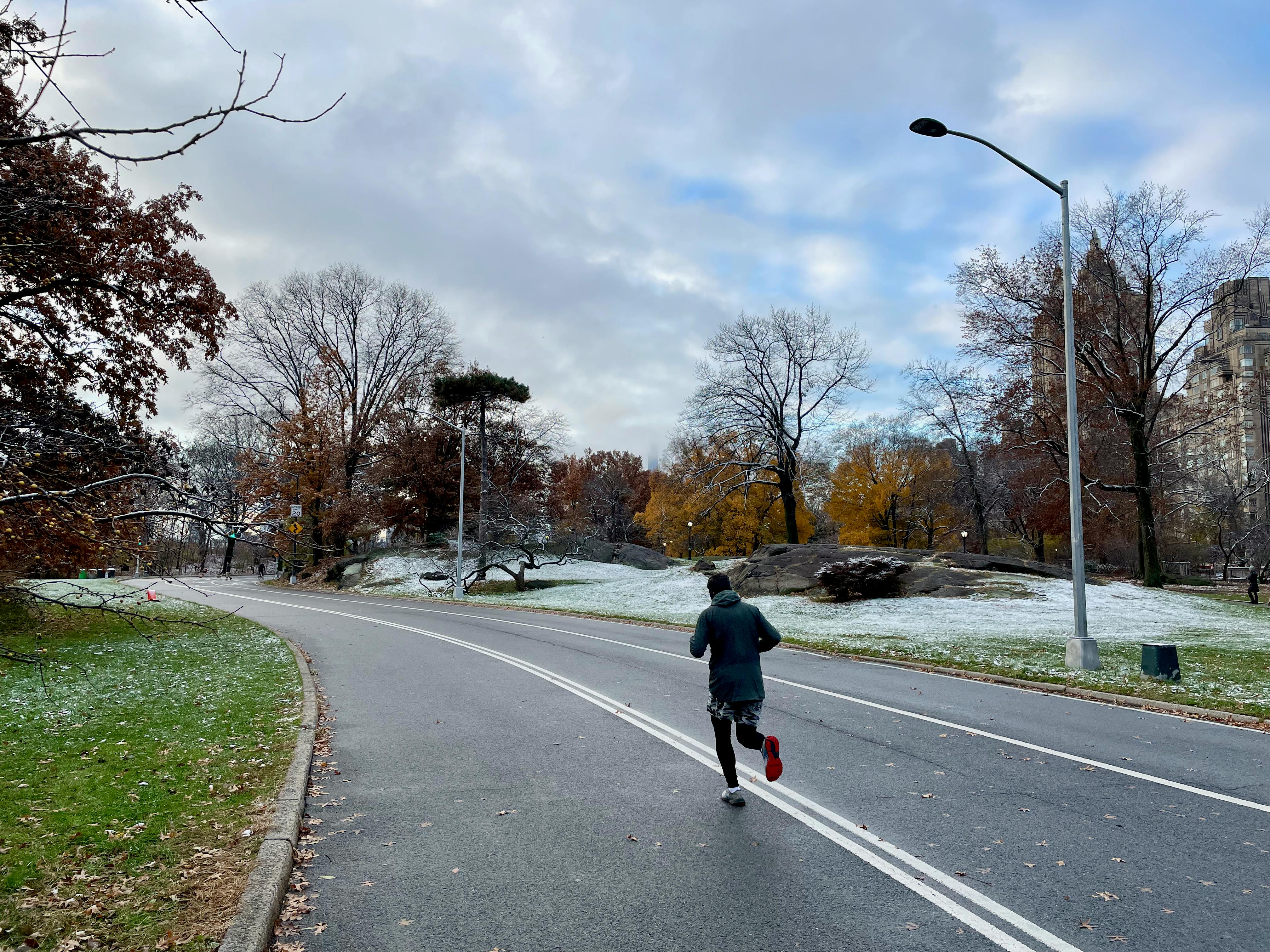 Man running in cold weather